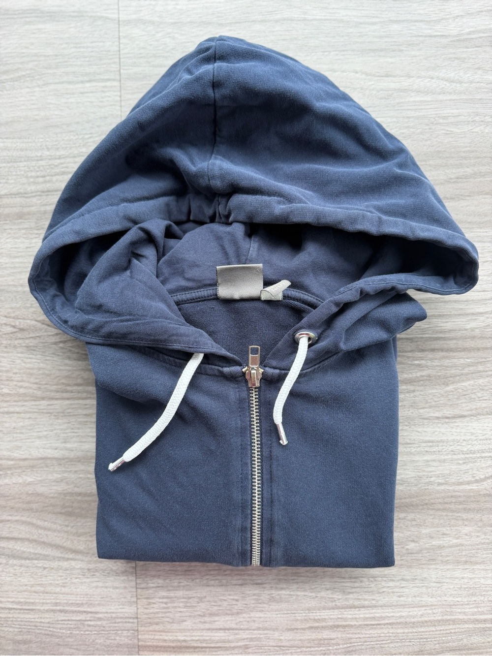 ASOS Mens Full Zip Hoodie Navy Blue Sweatshirt Cotton Blend Jacket Medium